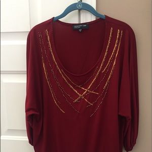 Terra cotta color  with gold accents blouse